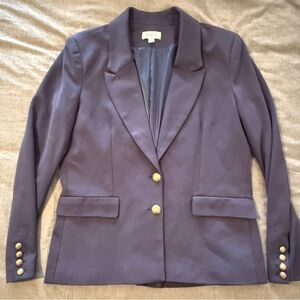 FREE SHIP Evereve Dawson Blazer Women Size L Navy